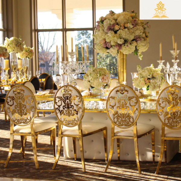 Imperial Gold & Crystal Chandelier Dining Table - Image 3