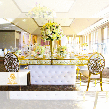 Imperial Gold & Crystal Chandelier Dining Table