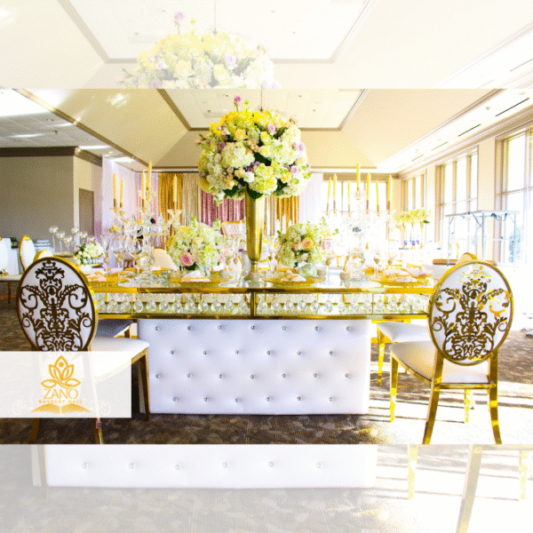 Imperial Gold & Crystal Chandelier Dining Table
