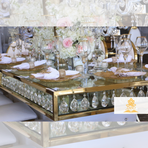 Imperial Gold & Crystal Chandelier Dining Table - Image 7