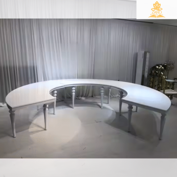 White Serpentine table with Bubble Legs framed with White Glossy top - Image 4