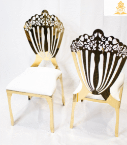 Luxury Crown Back Chair with White PU Cushion
