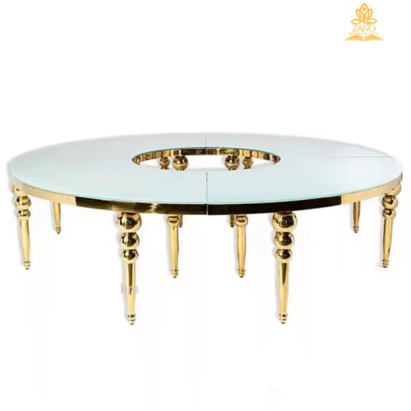 LUXURY ROUND TABLE WITH BUBBLE LEGS AND MIRROR TOP - Image 4