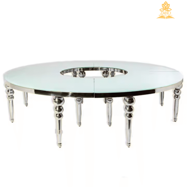 LUXURY ROUND TABLE WITH BUBBLE LEGS AND MIRROR TOP - Image 3