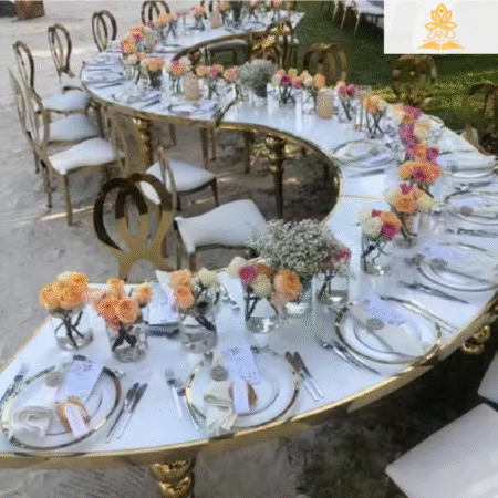 LUXURY ROUND TABLE WITH BUBBLE LEGS AND MIRROR TOP
