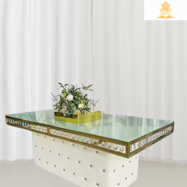 Imperial Gold & Crystal Chandelier Dining Table - Image 5
