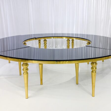 LUXURY ROUND TABLE WITH BUBBLE LEGS AND MIRROR TOP
