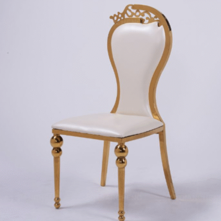 Luxury Regal Back Dining Chair with White PU Cushion