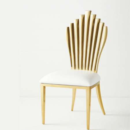 Luxury Pipe-Back Stainless Steel Chair with White PU Cushion