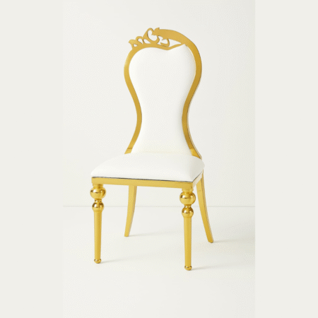 Luxury Regal Back Dining Chair with White PU Cushion