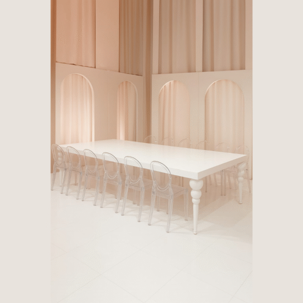 Luxury Rectangular banquet  table with Gloss Top